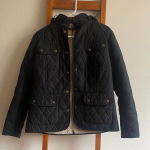 PRISTINE Barbour Quilted Sherpa Fleece Lined Hooded Jacket Size US 8 (fits as 4)